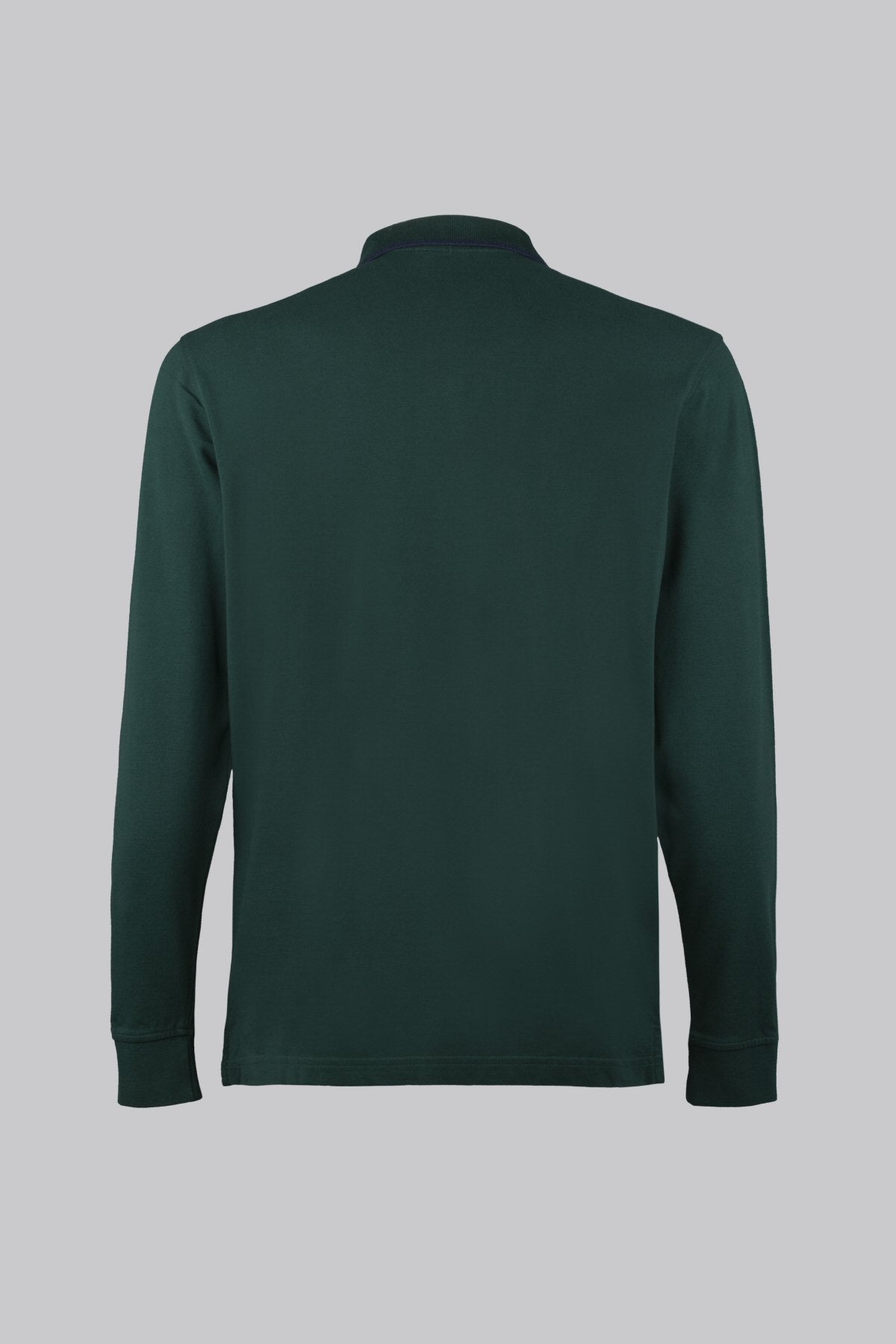 Long-sleeved cotton pique polo shirt