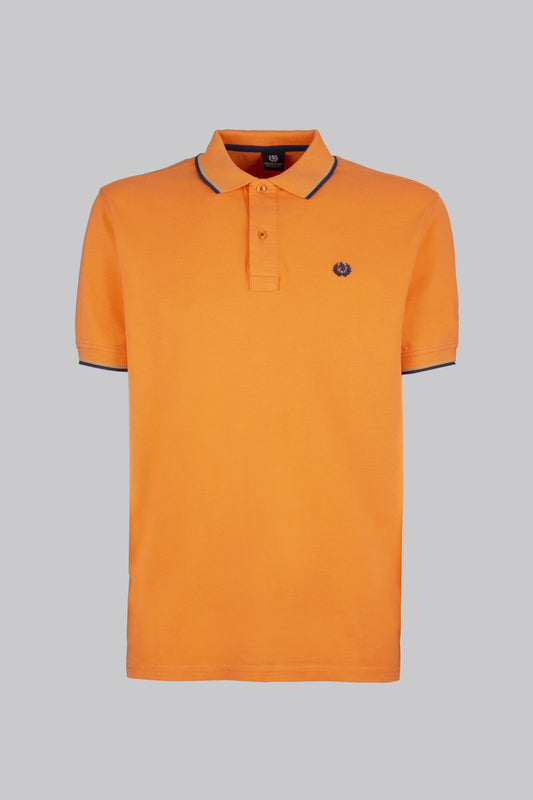 Polo in piquet con stampa sottocollo