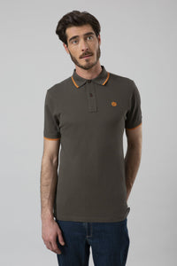 Polo in piquet con contrasto