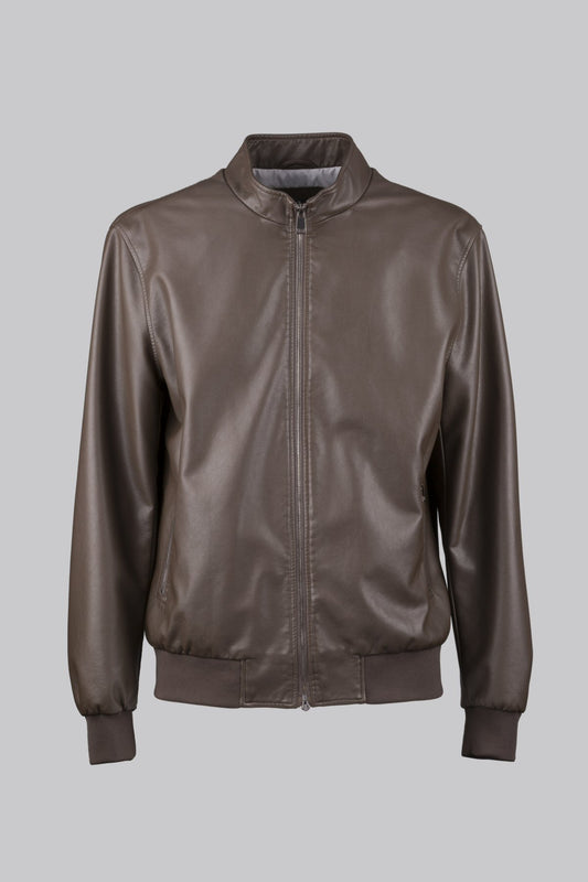 Faux leather biker