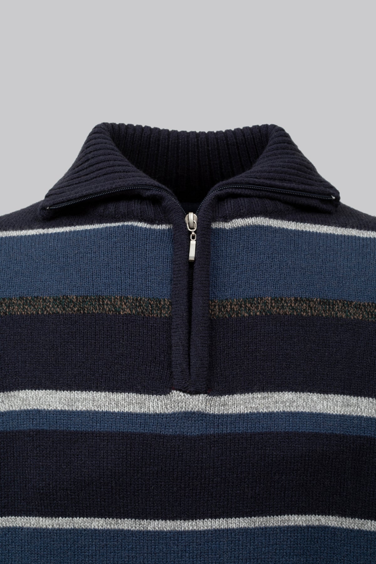Pullover mezza zip rigato