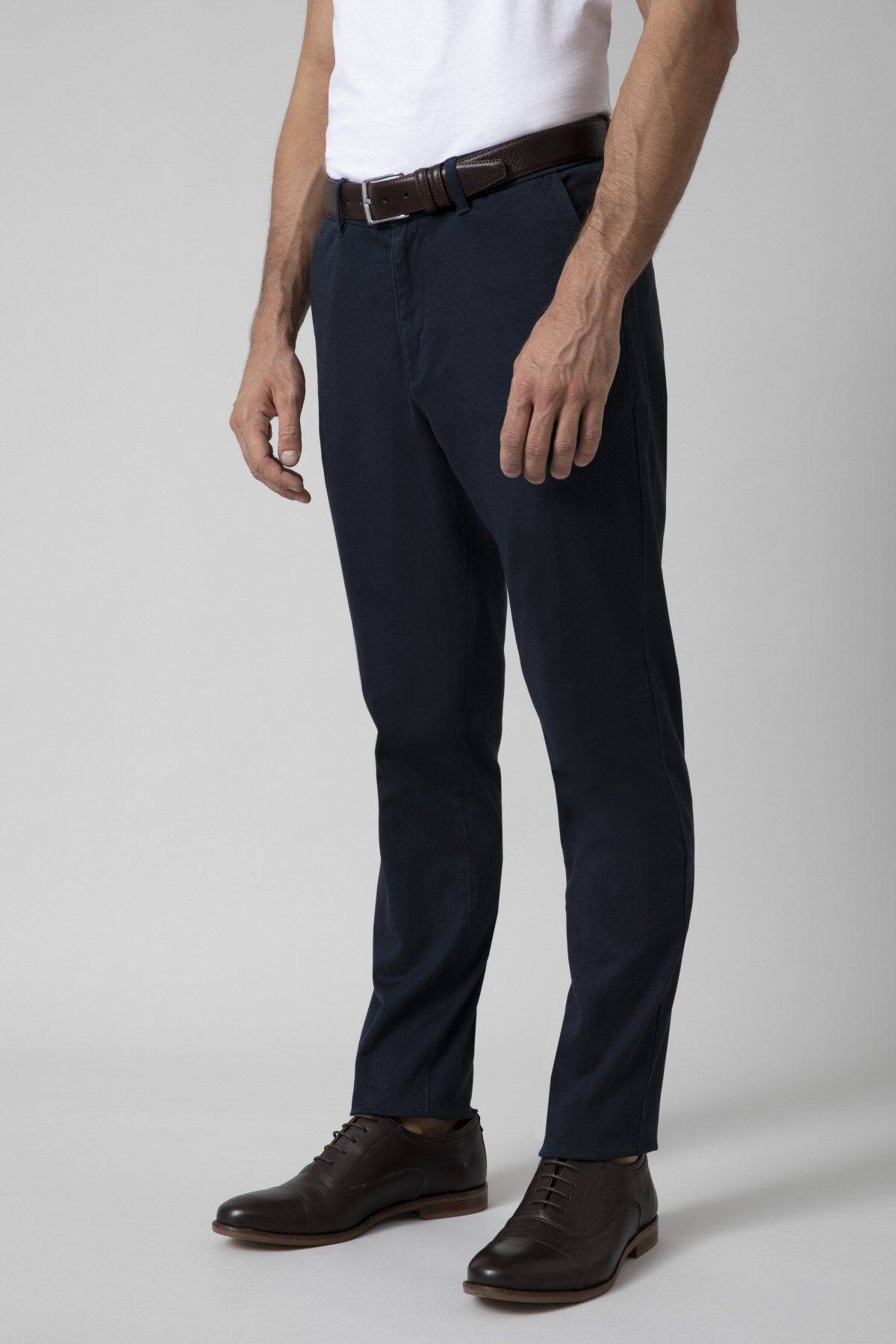Diagonal cotton chino trousers
