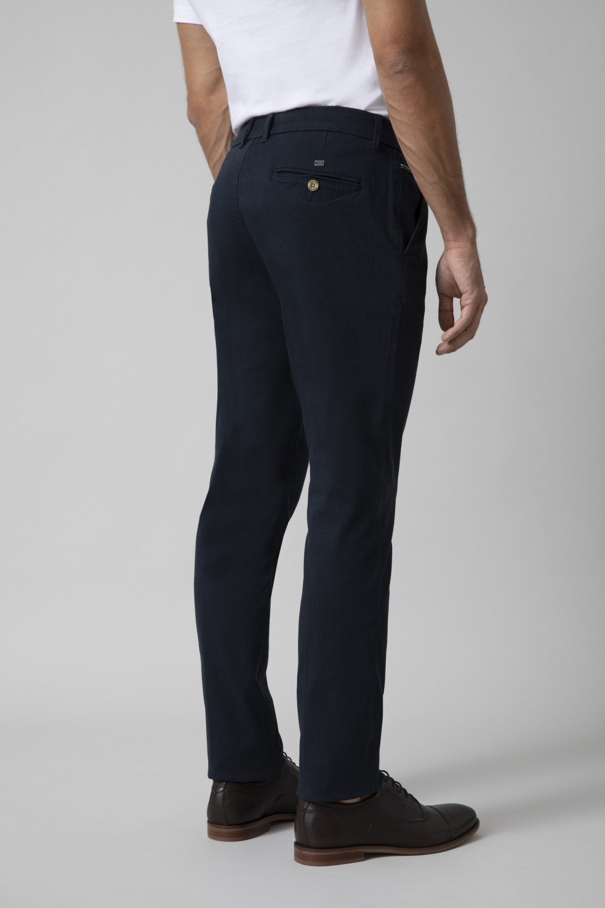 Diagonal cotton chino trousers