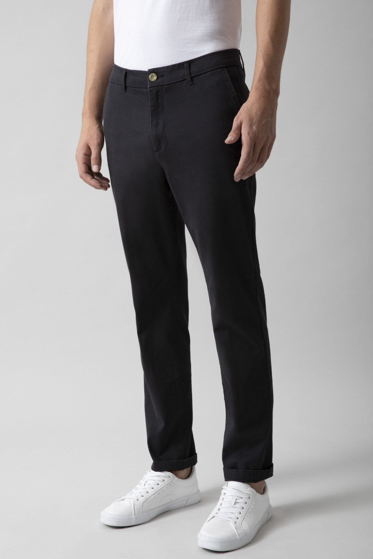 Pantalone chino diagonale di cotone