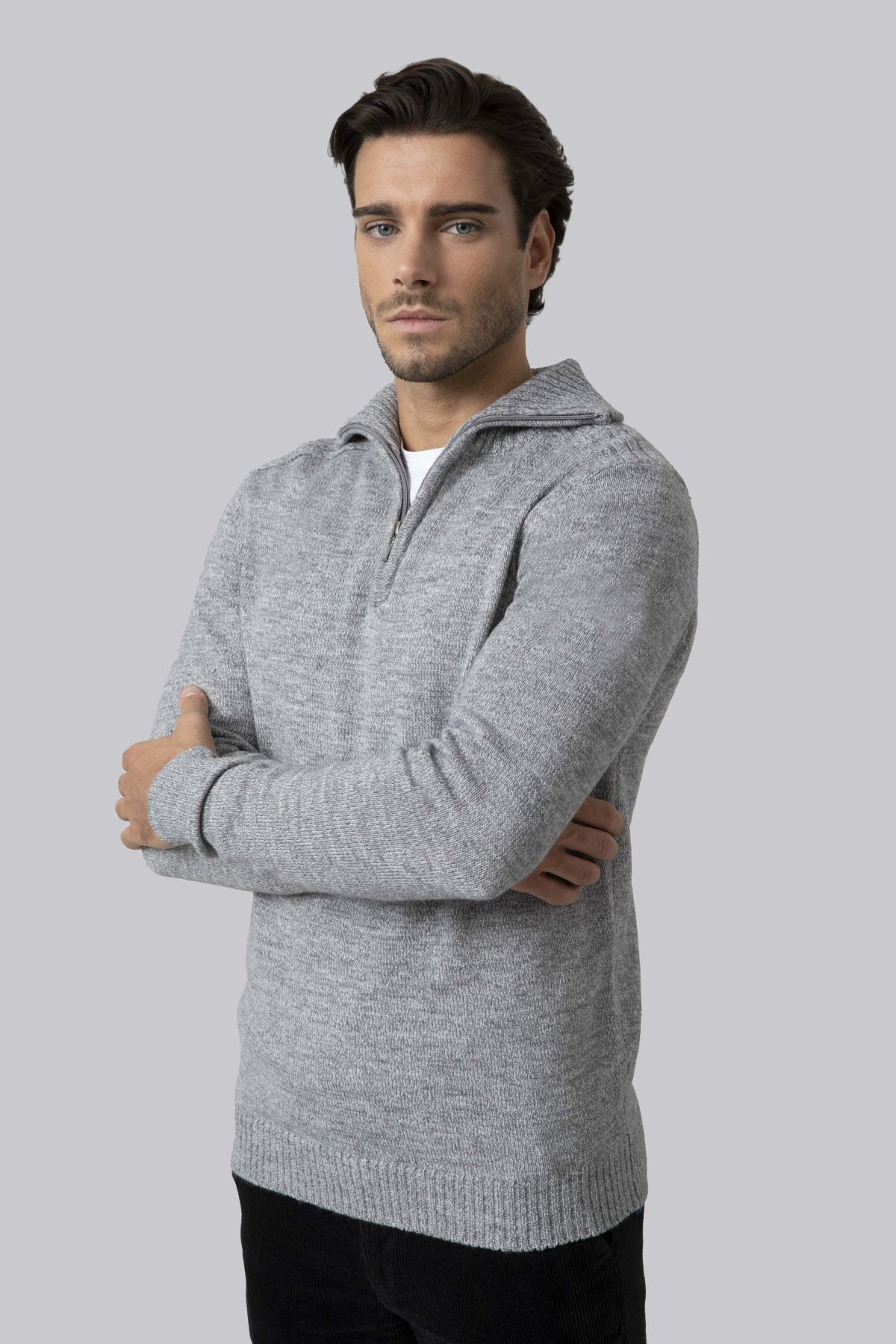 Pullover mezza zip
