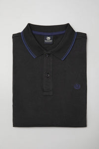 Polo manica lunga in cotone suede