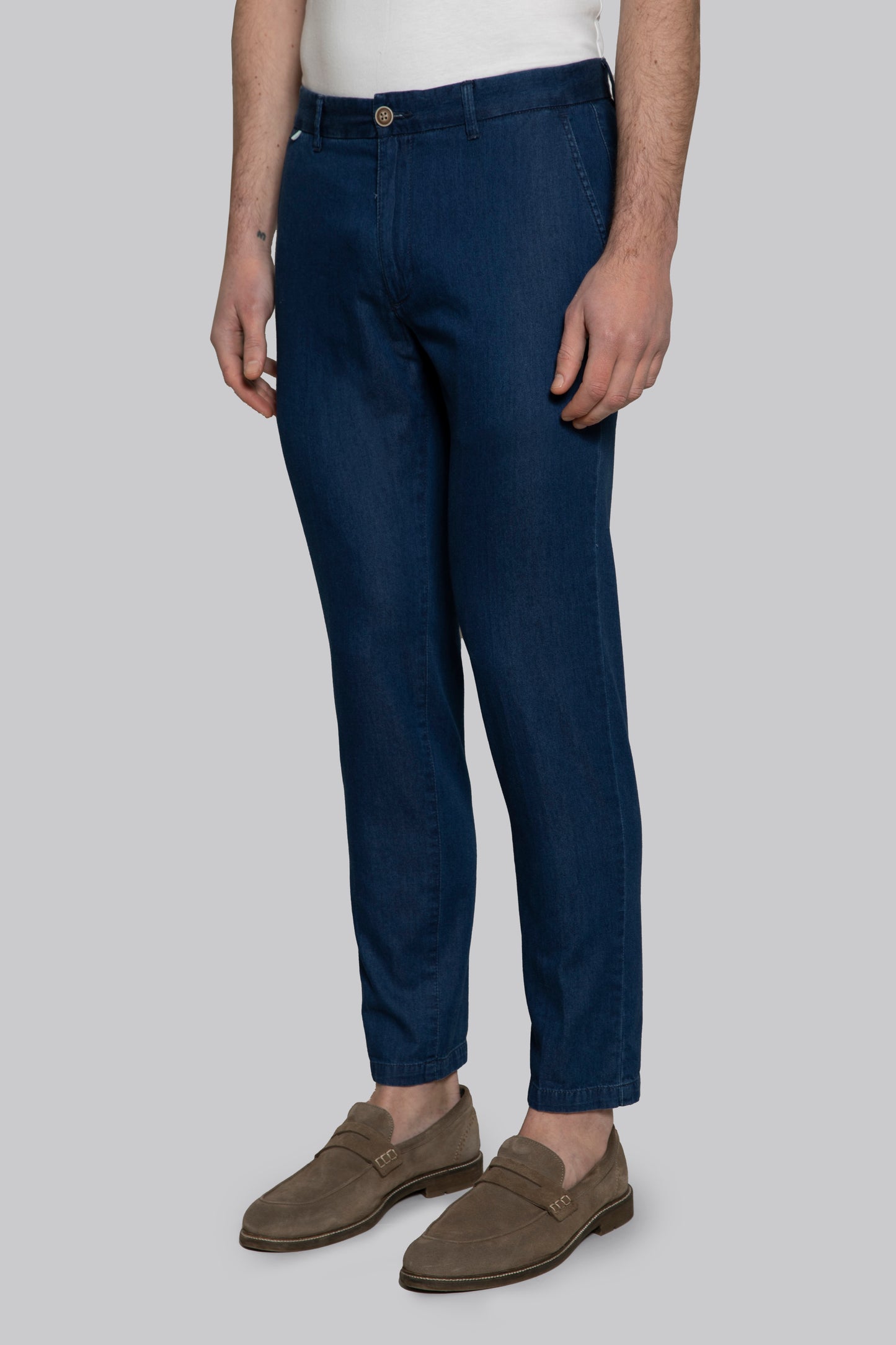 Chino trousers in light denim cotton