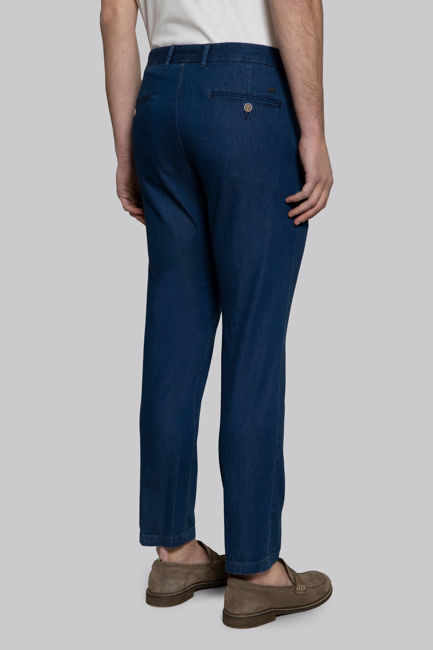 Chino trousers in light denim cotton
