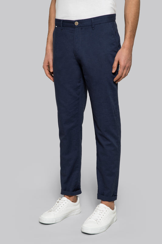 Pantalone chino in misto lino cotone