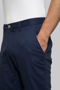Pantalone chino in misto lino cotone