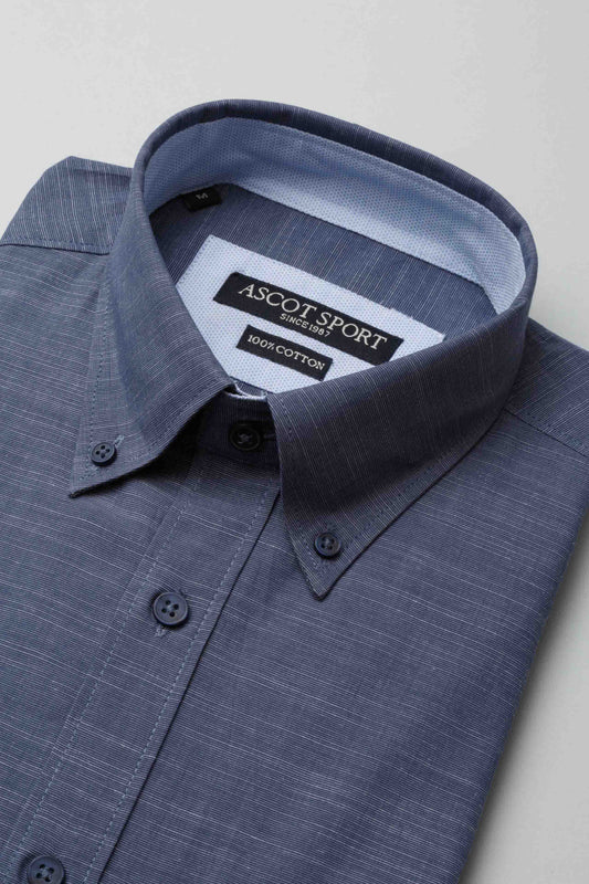 Camicia blu in cotone puro