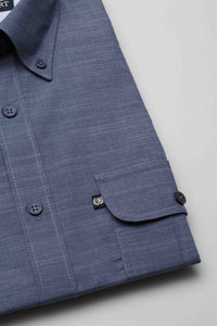 Camicia blu in cotone puro