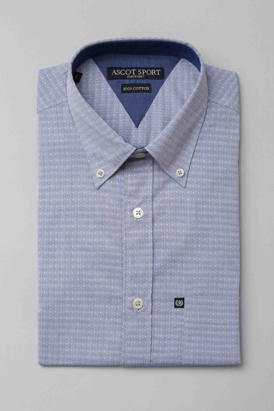 Camicia azzura con motivo geometrico