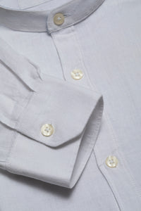 Camicia coreana in misto lino cotone
