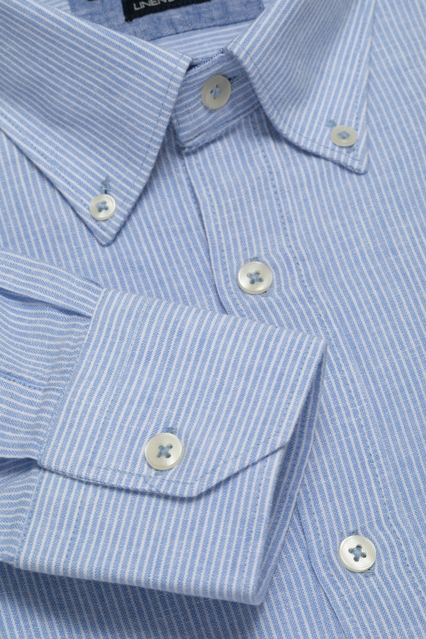 Camicia in fantasia in misto lino cotone riga piccola