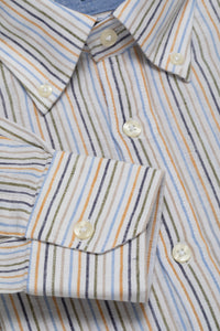 Camicia in fantasia in misto lino cotone multicolore