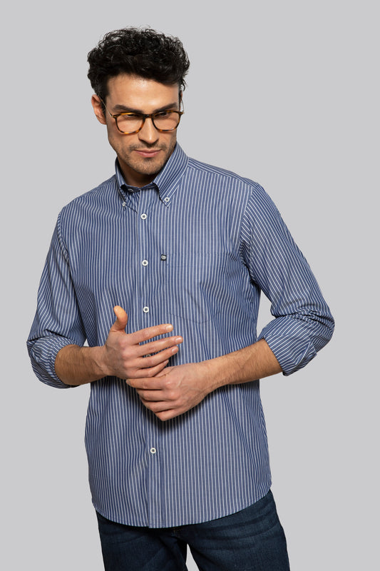Camicia in popeline di cotone fantasia