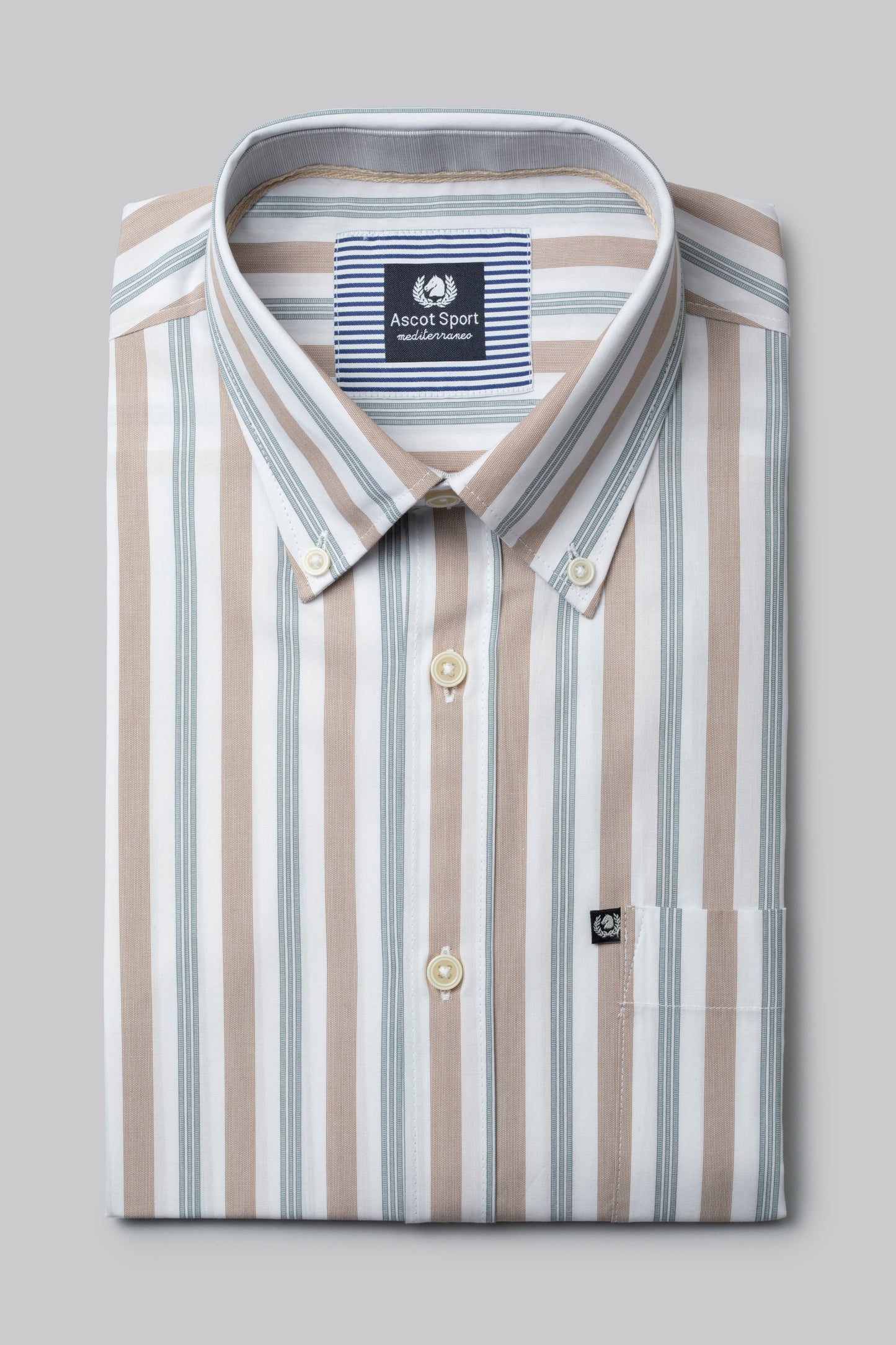Camicia in Popeline di Cotone riga alternata
