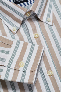Camicia in Popeline di Cotone riga alternata