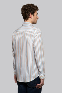 Camicia in Popeline di Cotone riga alternata