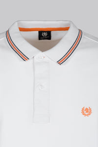 Polo manica corta in cotone stretch con contrasto colore e logo sottocollo