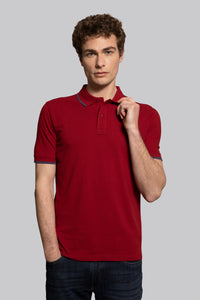 Polo manica corta con doppia rigatura