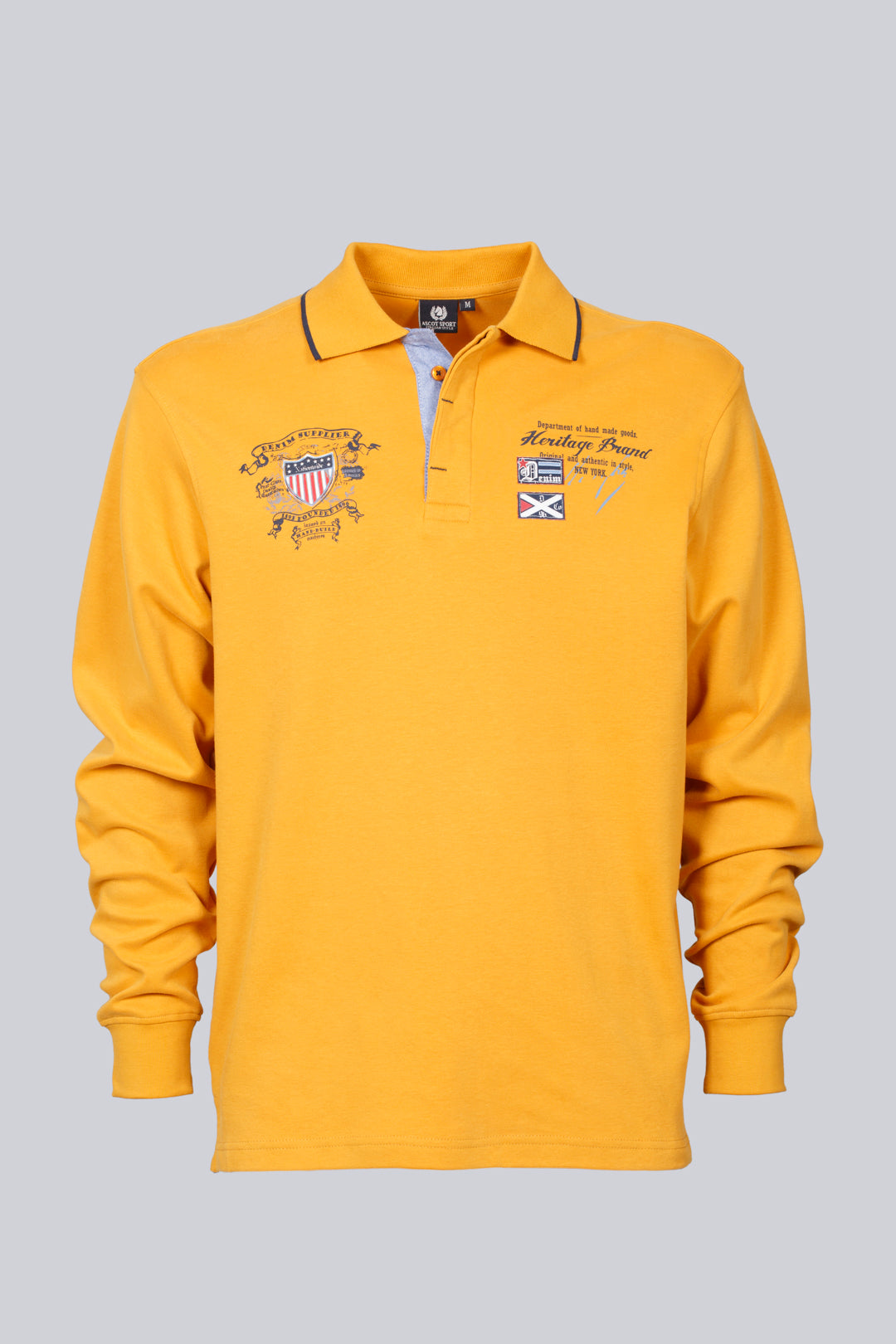 Polo with logos and contrasting details