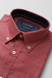 Camicia rossa a maniche lunghe Ascot Sport