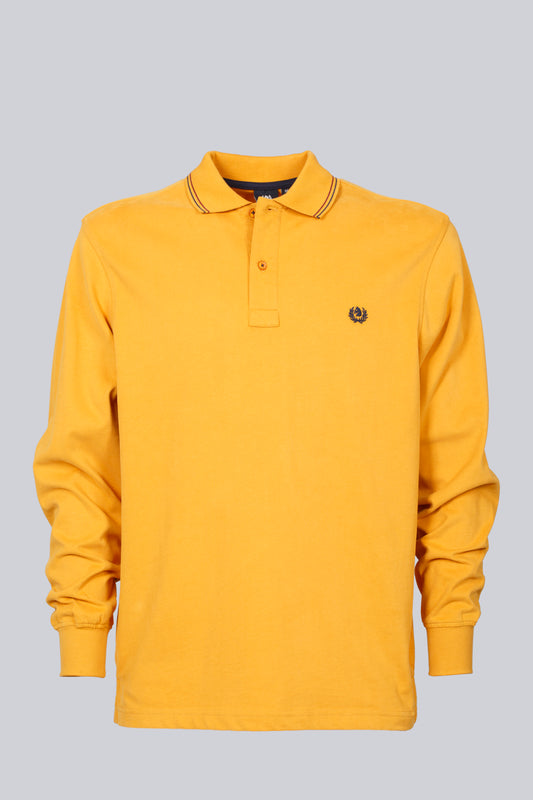 Yellow polo shirt with embroidered logo