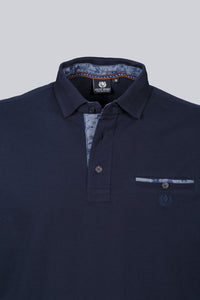 Polo blu con taschino