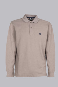 Polo beige a maniche lunghe