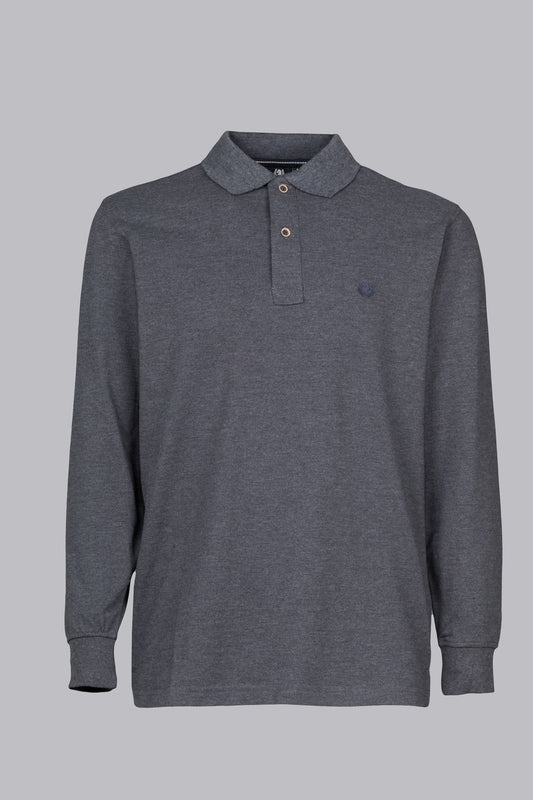 Polo grigio a maniche lunghe