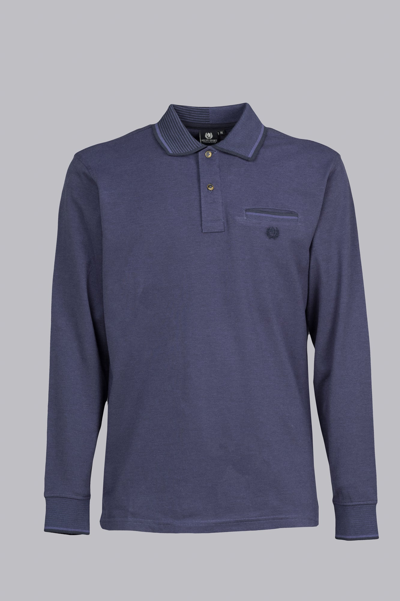 Polo blu con dettagli a contrasto