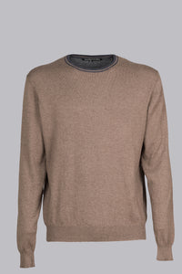 Maglione beige con dettagli a contrasto