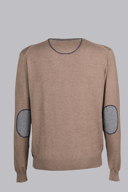 Maglione beige con dettagli a contrasto