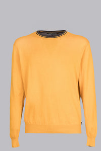 Maglione giallo con dettagli a contrasto