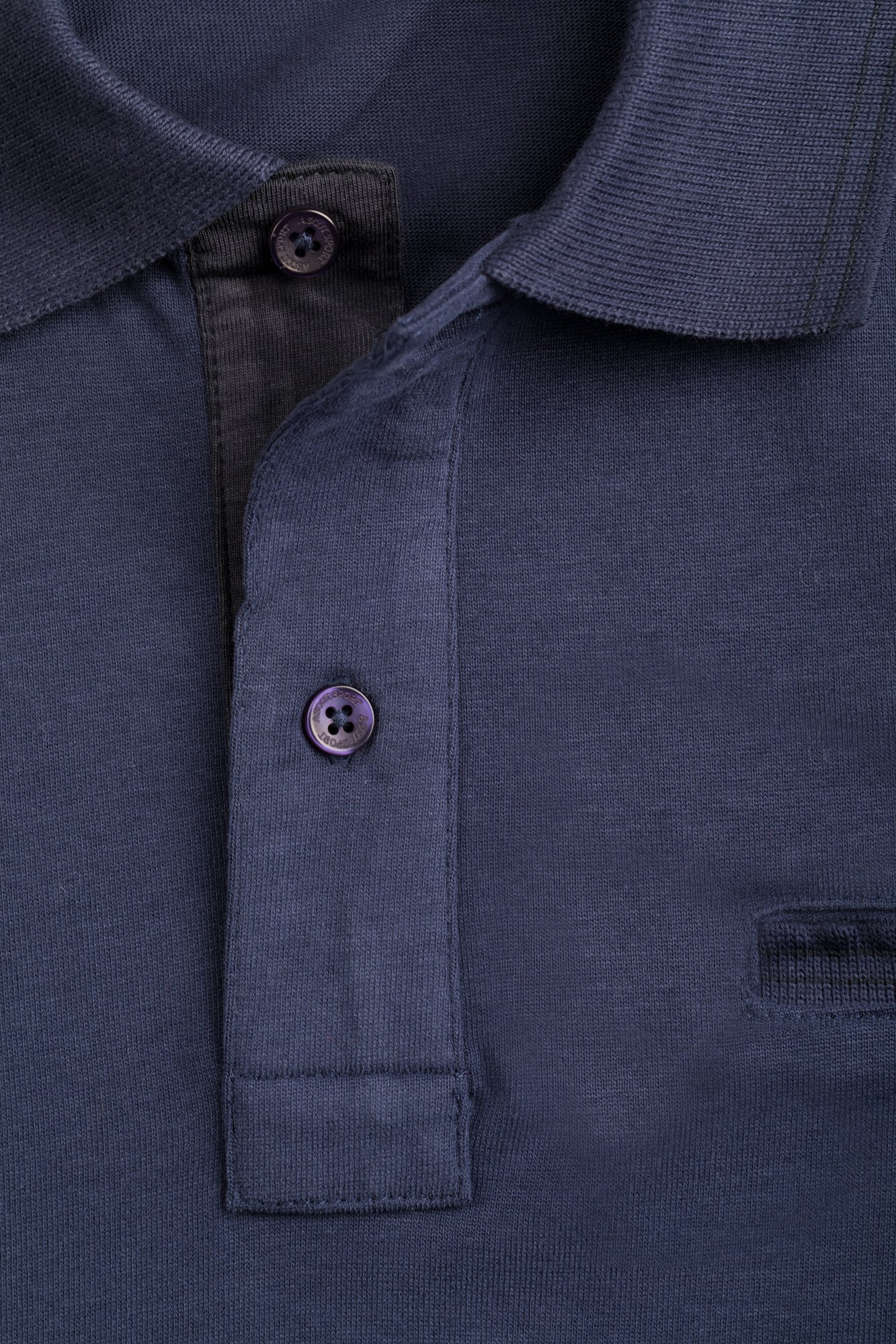 Blue long-sleeved polo shirt