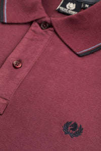 Polo bordeaux a maniche lunghe