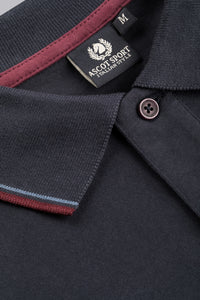 Polo blu a maniche lunghe