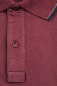 Polo bordeaux a maniche lunghe