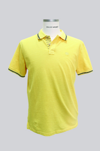 Polo giallo in piquet fiammato