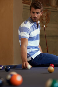 Polo rigato da uomo 100% cotone
