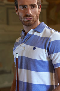 Polo rigato da uomo 100% cotone